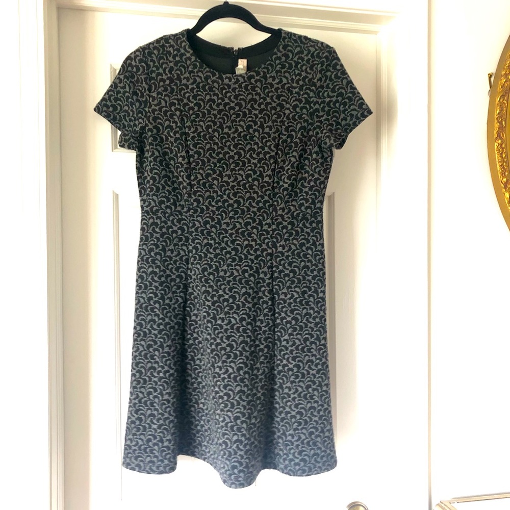 Ann Taylor Grey and Black Patterned Dress